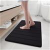 Homaxy Tappetino da bagno in memory foam, assorbente, antiscivolo, lavabile, 60 x 90 cm, colore: nero