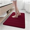 Homaxy Tappetino da bagno in memory foam, assorbente, antiscivolo, lavabile, 60 x 90 cm, colore: rosso vino