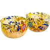 MurArt Coppette in Vetro di Murano.DECORO MG.Diametro 12 cm.Lavorato a Mano Made in Italy. (AMBRA)