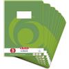 Herlitz - Quaderni formato A4, 32 pagine, a righe con sfondo colorato; certificazione FSC; confezione da 10 pezzi, motivi assortiti A4, 32 fogli, rigatura 20, 5 pezzi