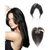 SanKristo 3D 360° Hair Toppers Pony Riga in mezzo Posticcio con clip, extension naturali finte in frangia, attaccapeli, accessori traspiranti, per uso quotidiano delle donne diradare i capelli, Nero