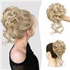 Sofeiyan Chignon Capelli Finti con Elastico, Ondulato Chignon Finto per Capelli Sintetica Coda di Cavallo Posticci per Capelli Spessi Updo per Donne, 50g Castano Chiaro e Biondo Cenere