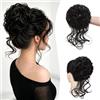 Sofeiyan Chignon Capelli Finti con Elastico, Ondulato Chignon Finto per Capelli Sintetica Coda di Cavallo Posticci per Capelli Spessi Updo per Donne, 50g Nero Naturale