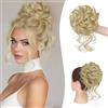 Sofeiyan Chignon Capelli Finti con Elastico, Ondulato Chignon Finto per Capelli Sintetica Coda di Cavallo Posticci per Capelli Spessi Updo per Donne, Biondo cenere chiaro