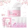BeauBase Sakura Balsamo Detergente Struccante 100g, Kit Struccante Viso e Occhi da Viaggio, per Pelle Detersa e Make-Up Rimosso, con Prodotti Skincare Viso Mini e Maschere Idratanti