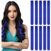 KHDULQ 10 Pezzi Extension Capelli Colorati con Clip Blu Extension Clip Capelli Colorati per Bambini Donne 22 Pollici Lungo Dritto,per Bambini Ragazze Donne Festival Feste Cosplay