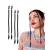 SanKristo 4 pezzi 17 pollici coda capelli Clip in extension con trecce, sintetiche, posticci, finti simulati regolabili in lunghezza donne ragazze, uso quotidiano feste styling hip-hop, nero marrone
