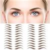 MWOOT 6 Fogli 4D Hair-Like Adesivi Sopracciglia,Impermeabili Adesivi Trasferimenti Sopracciglia,Sopracciglia Adesivi Tatuaggi Grooming Adesivo Trucco per Donne e Ragazze(Marrone,10)