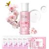 BeauBase Sakura Acqua Micellare 100 ml, Kit Struccante Viso e Occhi da Viaggio, per Pelle Detersa e Make-Up Rimosso, con Prodotti Skincare Viso Mini e Maschere Idratanti