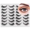 Glowing Win 3D ciglia finte Naturali 14 Paia Cat Eye Lashes False Lashes Sottili Fake Eyelashes Fluffy Fatte a Mano Ciglia finte Wispy Mink Lashes