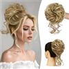 Sofeiyan Chignon Capelli Finti con Elastico, Ondulato Chignon Finto per Capelli Sintetica Coda di Cavallo Posticci per Capelli Spessi Updo per Donne, 50g Biondo sporco con biondo chiaro