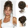 Sofeiyan Chignon Capelli Finti con Elastico, Ondulato Chignon Finto per Capelli Sintetica Coda di Cavallo Posticci per Capelli Spessi Updo per Donne, 50g Marrone cioccolato