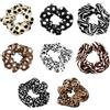Duronge Scrunchies - Set di 8 fasce elastiche multicolore per capelli alla moda, motivo leopardato, per donne e ragazze
