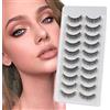 Glowing Win Ciglia Finte Naturali 10 Paia Ciglie Finte 3D Sottili Corte Fake Lashes Mink Fatte a Mano al Ciglia Riutilizzabili False Eyelashes per il Trucco di Glowing Win