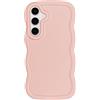 WOGROO Custodia slim fit per Samsung Galaxy A25 5G, cornice ondulata, graziosa custodia protettiva morbida in TPU sottile per donne, rosa chiaro