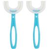 ZALUJMUS Spazzolino da denti a bocca piena a forma di U per bambini, setole in silicone, gengive da massaggio, pulizia a tutto tondo (Blue (6-12))
