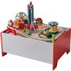 Teamson Kids Tavolo da Gioco in Legno con 6 Mini Giochi, Contenitore Incluso e Superficie Ideale per attività Creative Bambini