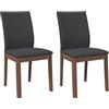 vidaXL Sedie da Pranzo con Cuscini 2pz Marrone Legno Massello di Hevea