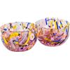 MurArt Coppette in Vetro di Murano.DECORO MG.Diametro 12 cm.Lavorato a Mano Made in Italy. (AMETISTA)