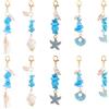 BEAMARKER 25 pz 5 stili Ciondoli Animali Marini Conchiglia Stella Marina Tartaruga Pendenti con Perline di Turchese Sintetico Lega Moschettone Set di Ciondoli Tema Oceano Fascino Estivo per Portachiav