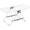 SONGMICS Stendibiancheria Piccolo, Stendino Pieghevole a 2 Livelli, Salvaspazio, Struttura in Metallo, per Abiti Piccoli, Asciugamani, Bagno, Balcone, 44 x 101 x 54 cm, Bianco Nuvola LLR504W01