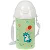 Safta PRESCUCOLAR Fiesta - Bottiglia di apertura automatica, con cannuccia, bottiglia d'acqua, senza BPA, con tracolla, comoda e leggera, 500 ml, 7,3 x 19,5 cm, Verde, M, Casual