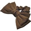 SXQLYH Scrunchies Raso, Elastici Capelli Donna in Raso, Elastico per capelli da donna plissettato con fiocco, elastico, elastico Scrunchie, elastici per capelli con fiocco in raso - marrone