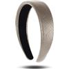 SXQLYH Cerchietto per capelli imbottito in morbida pelle PU - larghezza CM 3 - imbottita - fermcapelli eleganti per donne e ragazze, Cerchietto Ferma Capelli Spugna Imbottito (grigio)