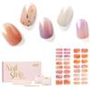 NAILOG Strisce per Unghie in Gel Semi Polimerizzato, 34 Pcs Adesivi e Decalcomanie per Unghie di Qualità da Salone, Nail Wraps Decorazione DIY per Donne Ragazze, Twilight