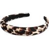 SXQLYH Cerchietto imbottito con motivo leopardato, in tessuto, fascia imbottita, per donne e ragazze (marrone, 2,2 cm)