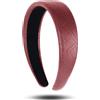 SXQLYH Cerchietto per capelli imbottito in morbida pelle PU - larghezza CM 3 - imbottita - fermcapelli eleganti per donne e ragazze, Cerchietto Ferma Capelli Spugna Imbottito (rosso)