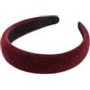 SXQLYH Cerchietto per capelli da donna in velluto, morbido velluto lucido, fascia per capelli, imbottita, comoda fascia per donne e ragazze (rosso profondo)