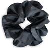 SXQLYH Elastico per capelli Scrunchie in raso da donna, elastico per capelli tridimensionale, morbido ed elastico, per coda di cavallo, per donne e capelli lunghi spessi (nero)