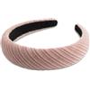 SXQLYH Fascia per capelli imbottita in velluto a coste, da donna, spessa, in morbido velluto a coste, imbottita, comoda fascia per donne e ragazze (rosa)
