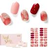 NAILOG Strisce per Unghie in Gel Semi Polimerizzato, 34 Pcs Adesivi e Decalcomanie per Unghie di Qualità da Salone, Nail Wraps Decorazione DIY per Donne Ragazze, Rose Cloud