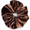 SXQLYH Elastico per capelli Scrunchie in velluto con strass, grande elastico per capelli spessi, morbido e confortevole, per coda di cavallo, per capelli lunghi e spessi (marrone)