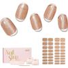 NAILOG Strisce per Unghie in Gel Semi Polimerizzato, 34 Pcs Adesivi e Decalcomanie per Unghie di Qualità da Salone, Nail Wraps Decorazione DIY per Donne Ragazze (Nude Gleam)