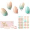 NAILOG Strisce per Unghie in Gel Semi Polimerizzato, 34 Pcs Adesivi e Decalcomanie per Unghie di Qualità da Salone, Nail Wraps Decorazione DIY per Donne Ragazze, New Dawn