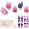 NAILOG Strisce per Unghie in Gel Semi Polimerizzato, 34 Pcs Adesivi e Decalcomanie per Unghie di Qualità da Salone, Nail Wraps Decorazione DIY per Donne Ragazze, At Dust