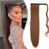 Dcbaboo Coda Capelli Extension Lisci 60cm Coda Finta Capelli Sintetici Posticci per Capelli Extension Coda Capelli Finti Clip Coda di Cavallo Dritti Lunghi Wrap Ponytail per Donna, Auburn chiaro