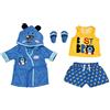 BABY born Bath Deluxe Completino con Accappatoio - Per bambole da 43 cm - Include accappatoio, maglietta, costume da bagno e ciabattine - Promuove empatia e abilità sociali - Età: 3+ anni