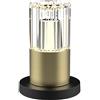 BOLD Kristy lampada da tavolo decorativa LED wireless (dimmer continuo, 2200-3000K bianco caldo, base di ricarica + cavo USB 1 m, fino a 10 h) Ottone spazzolato