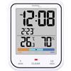 techno line Technoline WT380 - Orologio digitale da bagno con igrometro e termometro, impermeabile, funzione conto alla rovescia, grande display LCD, con datario, colore: Bianco