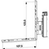 Maico srl ANGOLO CERNIERA DT160 PER PORTAFINESTRA CON FISSAGGIO BATTUTA 12/18-13 SINISTRO ARGENTO