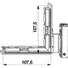 Maico srl ANGOLO CERNIERA DT130 CON FISSAGGIO BATTUTA E SPESSORE PREMONTATO 12/18-13 SINISTRO ARGENTO