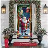 Zfseyuh Decorazioni Natalizie per Porta Natale Decorazioni Copriporta Natalizio Copertura con Babbo Natale Decorazioni Natalizie per Porta per Porte,Pareti,91 * 203CM
