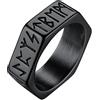 Richsteel Anello Creativo Dado Esagonale con Rune Anello Minimalista da Uomo Unisex Stile Punk HIppie Hiphop Personalizzabile Argento/Nero/18k Oro in Acciaio Inox