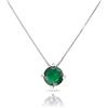 inSCINTILLE Punto Luce Collana Donna Argento 925 con Pietra di Zirconia Cubica (Diametro: 4 mm, Catena Argento - Pietra Verde)