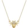 KristLand S925 Argento Oro Placcato Collana da Donna Rose Fiore Ape Pendente Donne Collier Stile Vintage