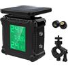 Shkalacar Moto Sistema di Monitoraggio della Pressione dei Pneumatici, Ricarica Solare Allarme Pneumatici Moto Impermeabile con Ampio Schermo LCD 2 sensori Esterni